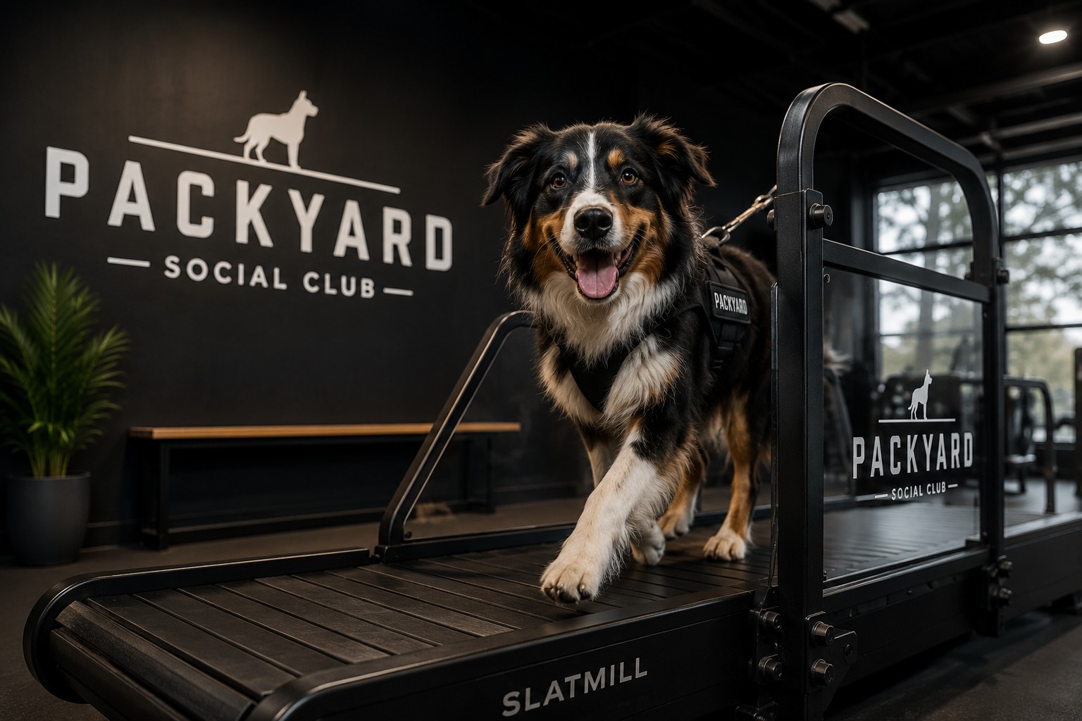 Australian Shepherd conditioning on the Packyard slatmill